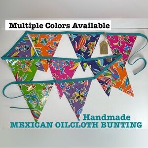 Handmade Mexican oilcloth bunting pennant flags banner